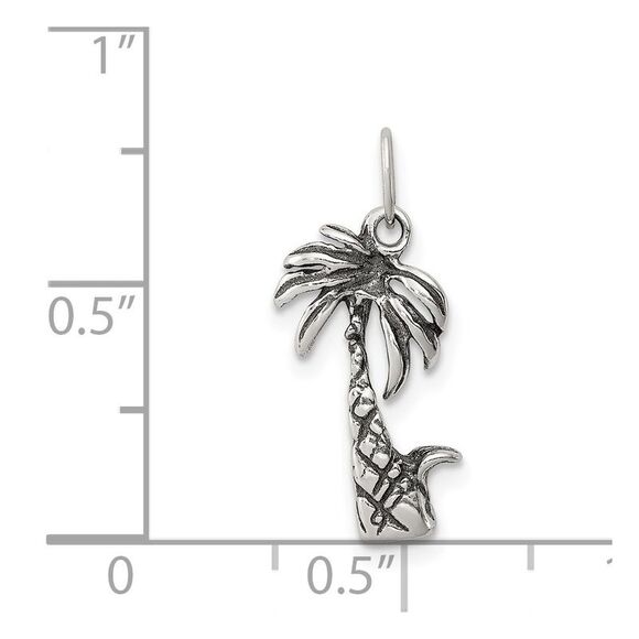 Kazi Luxury Sterling Silver Antiqued Palm Tree Charm - Picture 3 of 4
